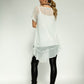 Brona Chiffon Tunic: Ecru chiffon