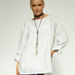 Sara White Stripe Linen Tunic (v1)