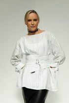 White Stripe Athena Belt