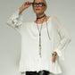 Blair Viscose Knit Oversize Frill Hem Tunic (Soft White)