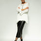 Blair Viscose Knit Oversize Frill Hem Tunic (Soft White)