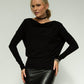 Abbe Viscose Jersey Asymetrical top (black)