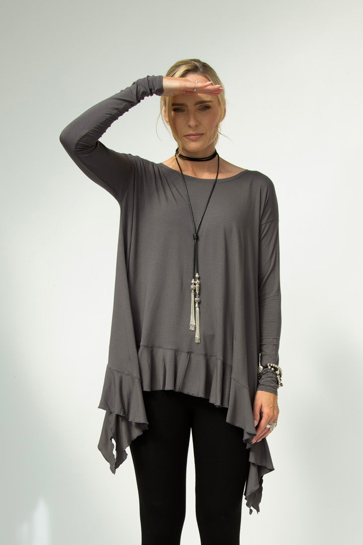 Monique Frill Hem Tunic (Antracite)