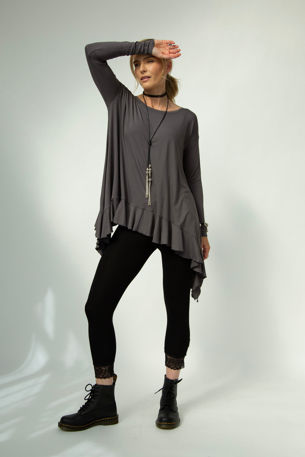 Monique Frill Hem Tunic (Antracite)