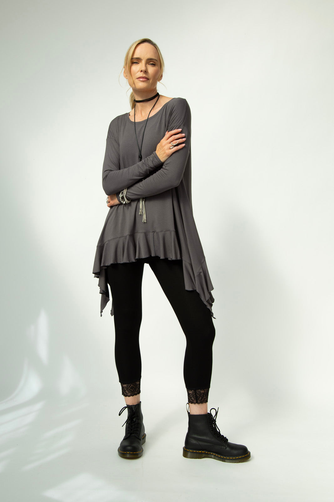 Monique Frill Hem Tunic (Antracite)