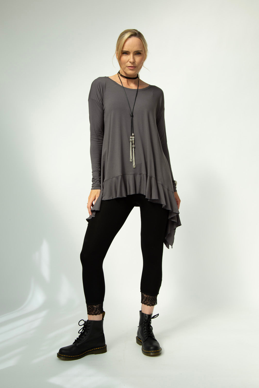 Monique Frill Hem Tunic (Antracite)