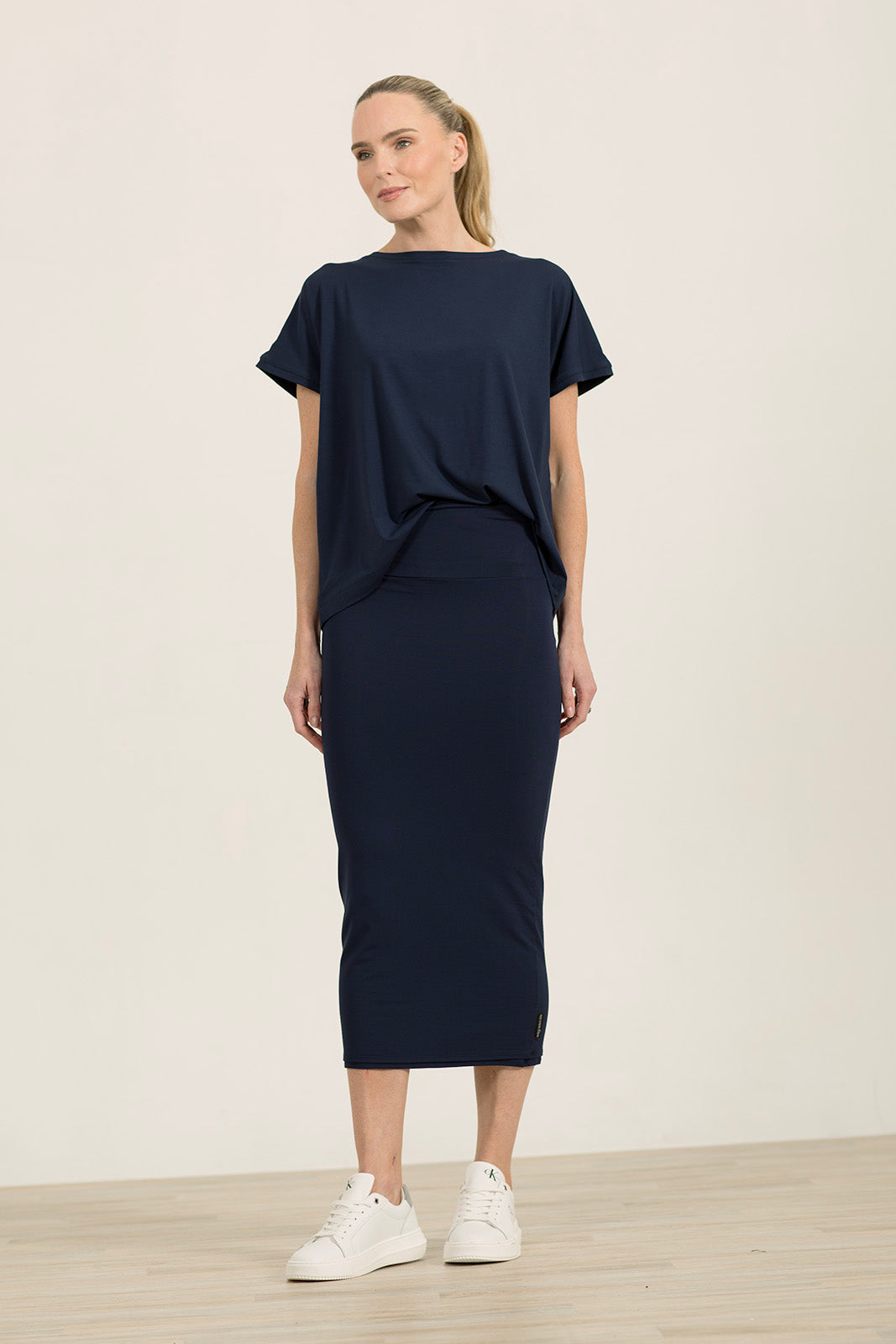 Navy Bardot Skirt