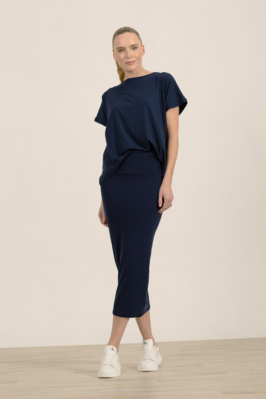 Navy Bardot Skirt