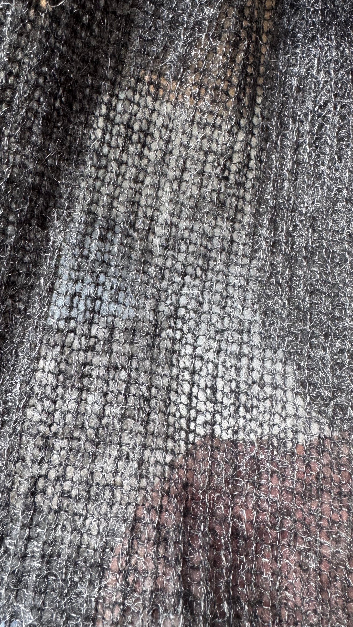 Grey melange knit wrap scarf