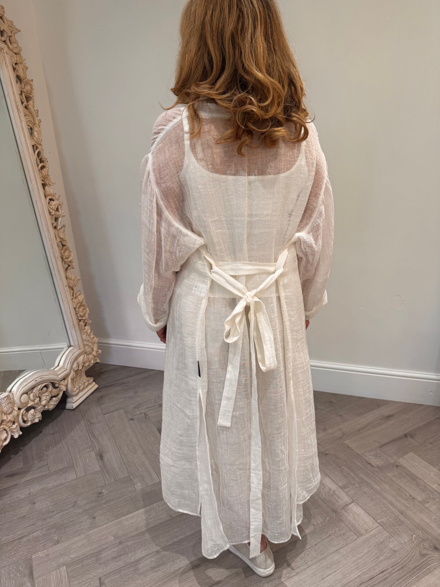 Myra linen & lace duster