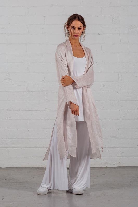 Mara Linen Duster (Blush Pink)