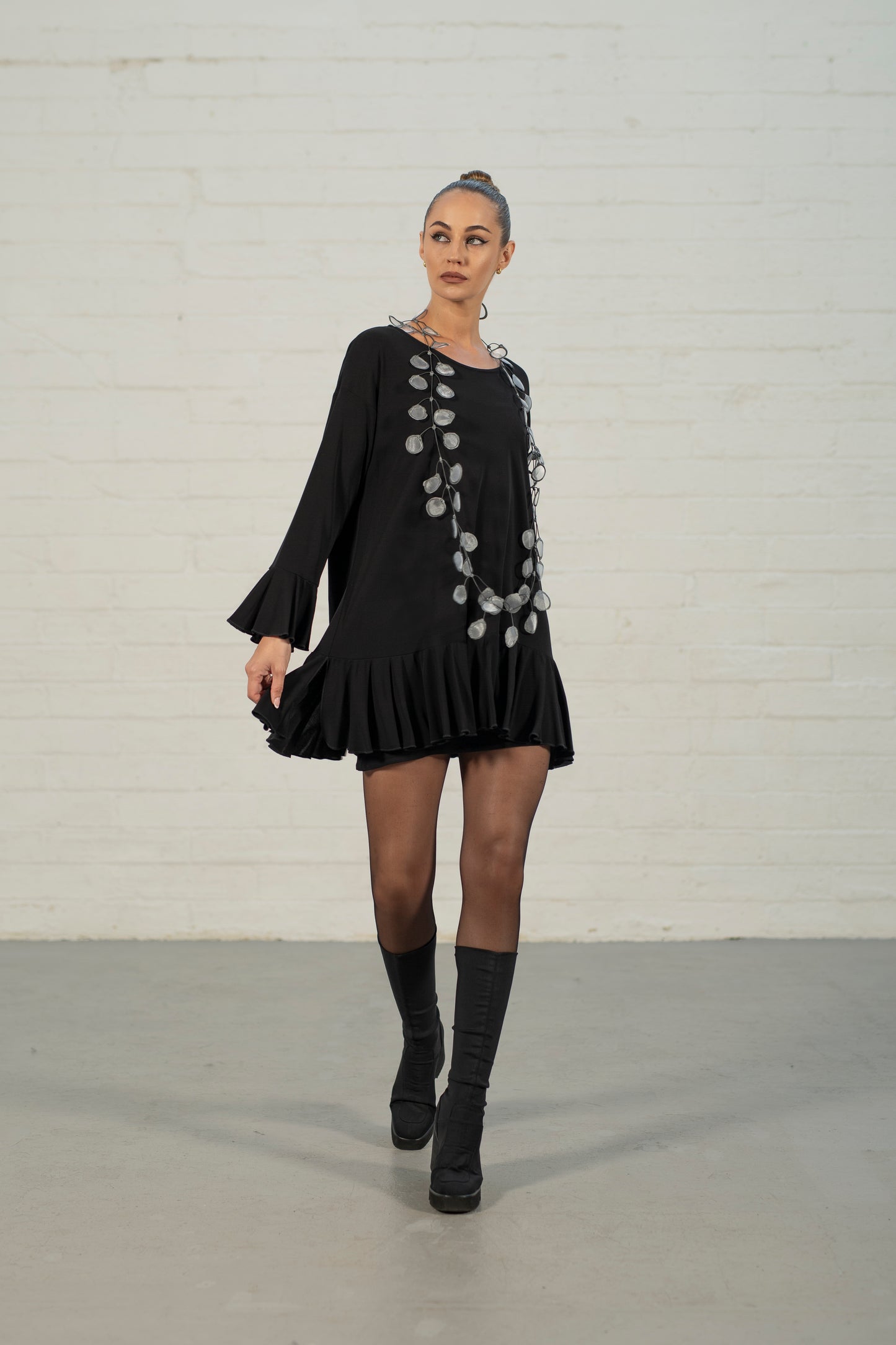 Cassia Black Lux Crepe Tunic