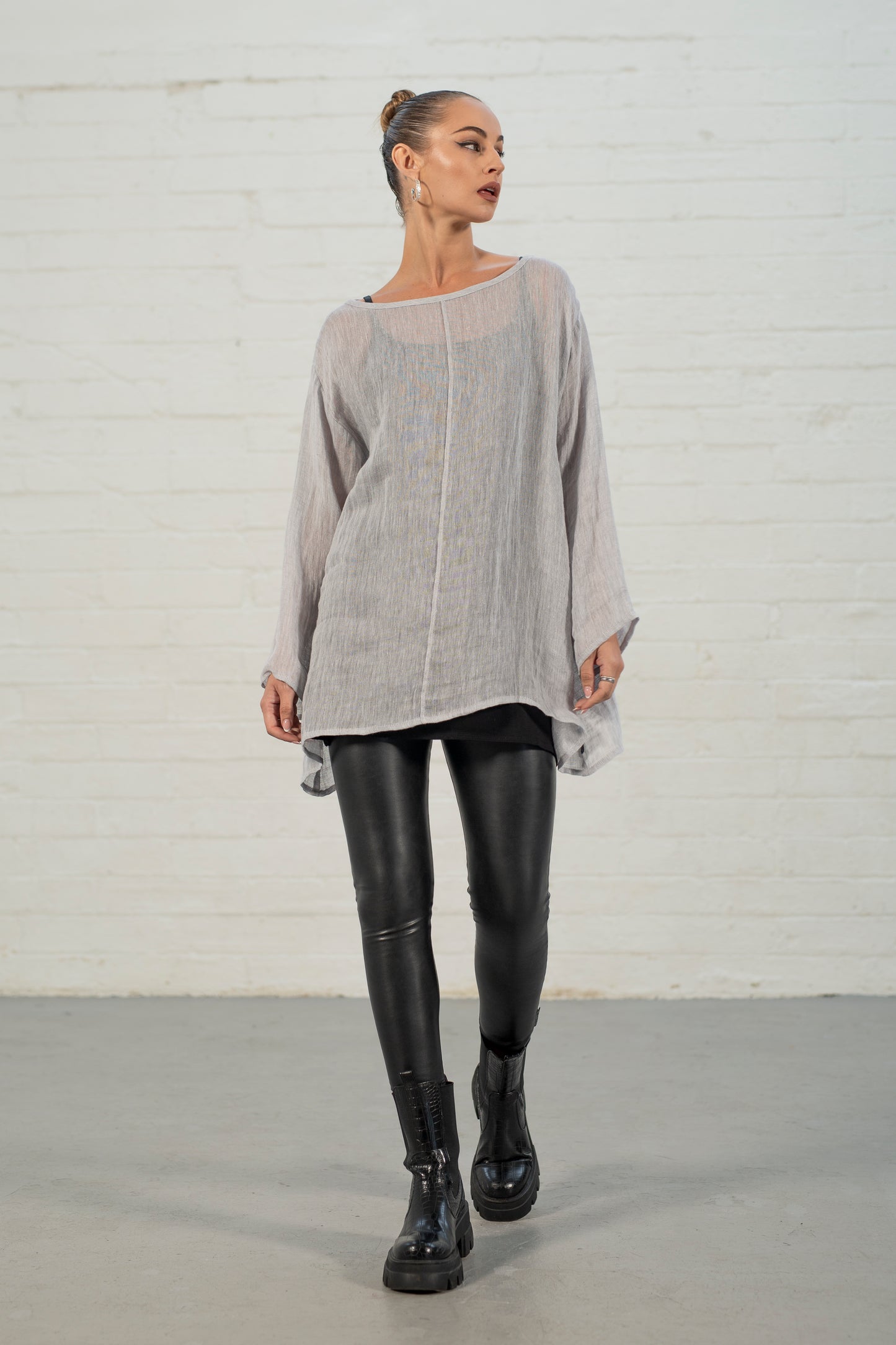 Silva grey linen Tunic