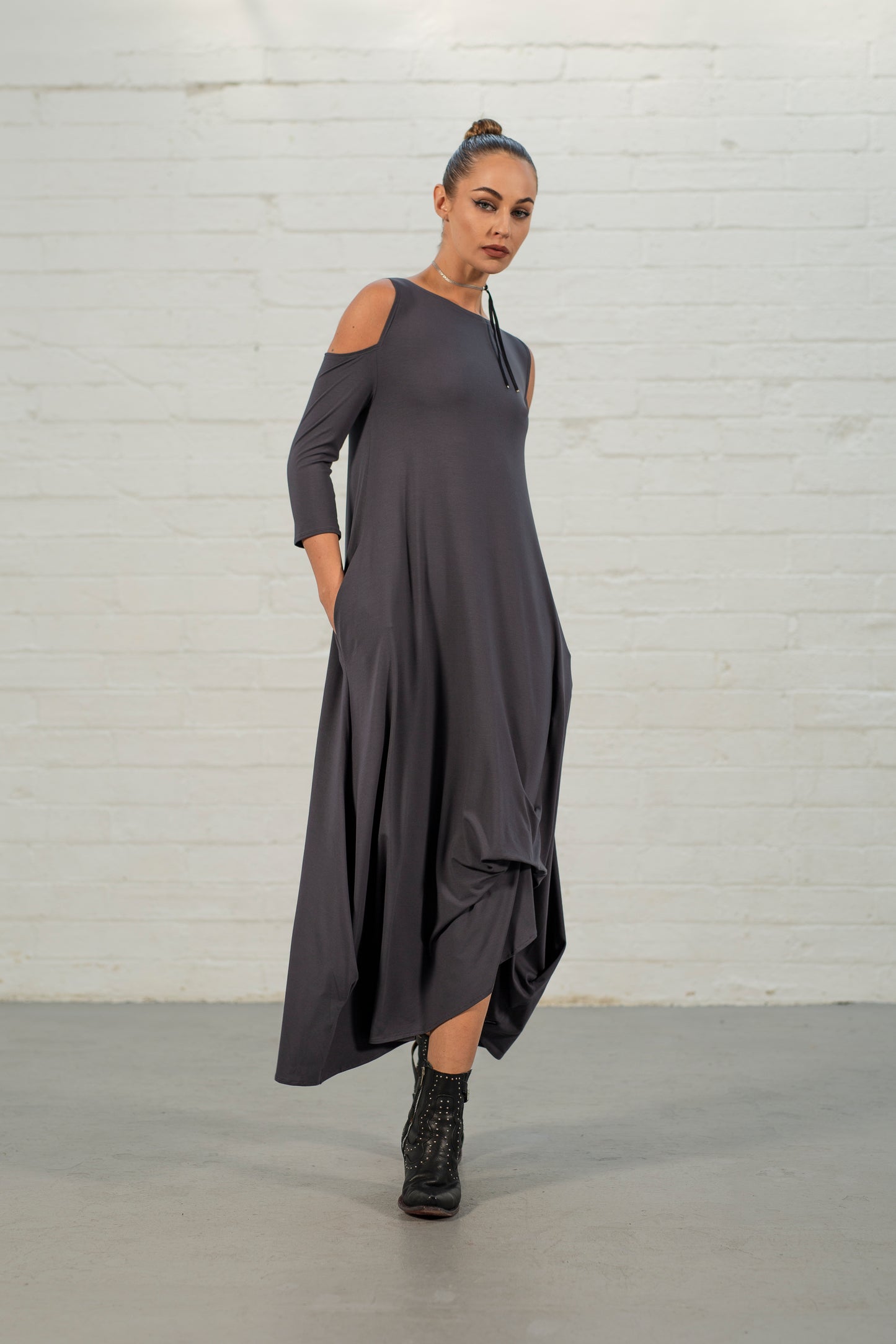 Lead Sage Cold Shoulder Jersey Dress