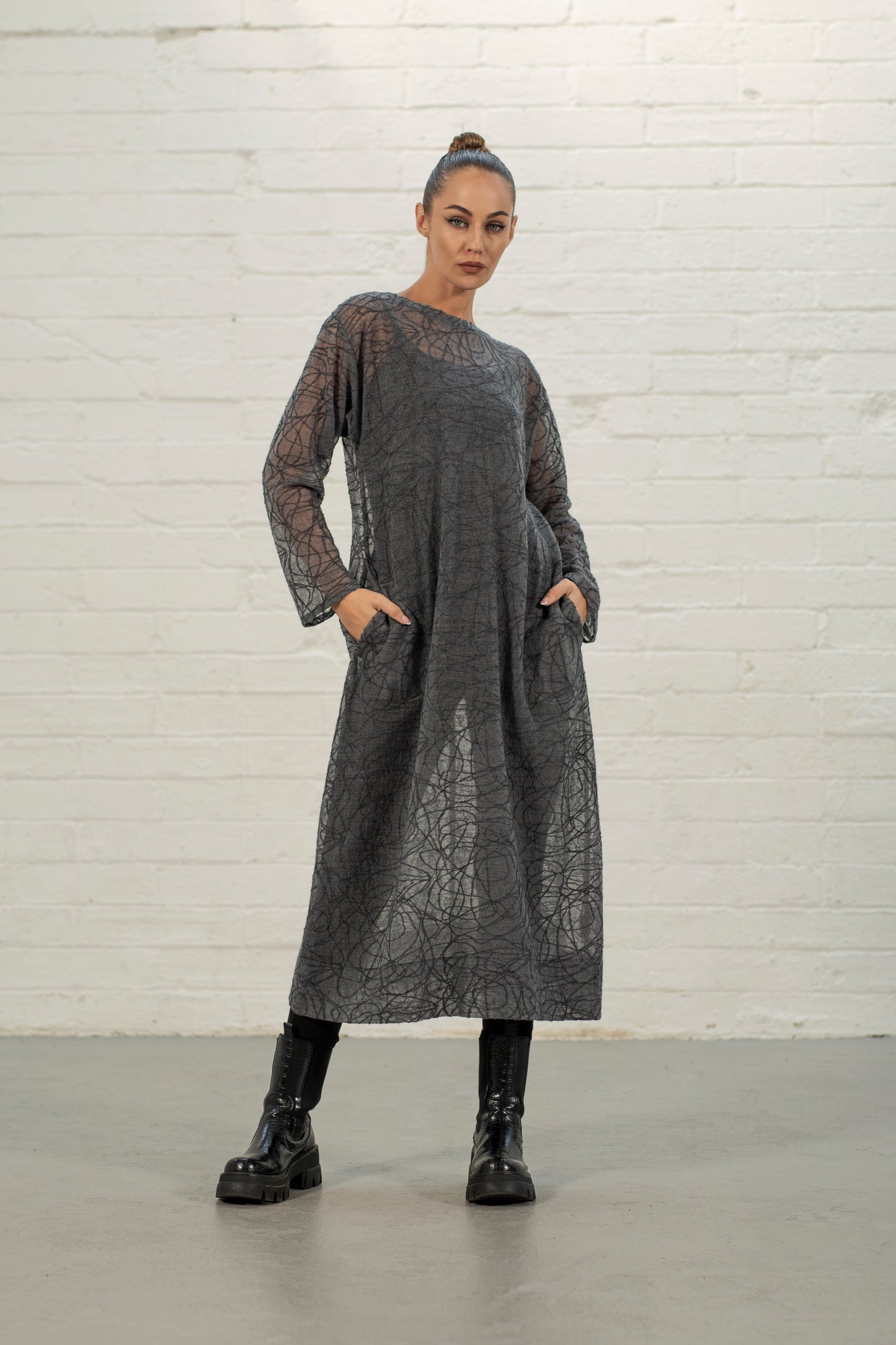 Xena Merino Wool Grey Dress