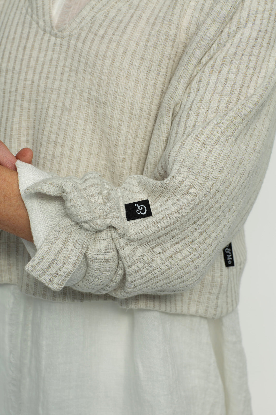Scottie Crop Ribbed Jumper (Flax): Limited Edition