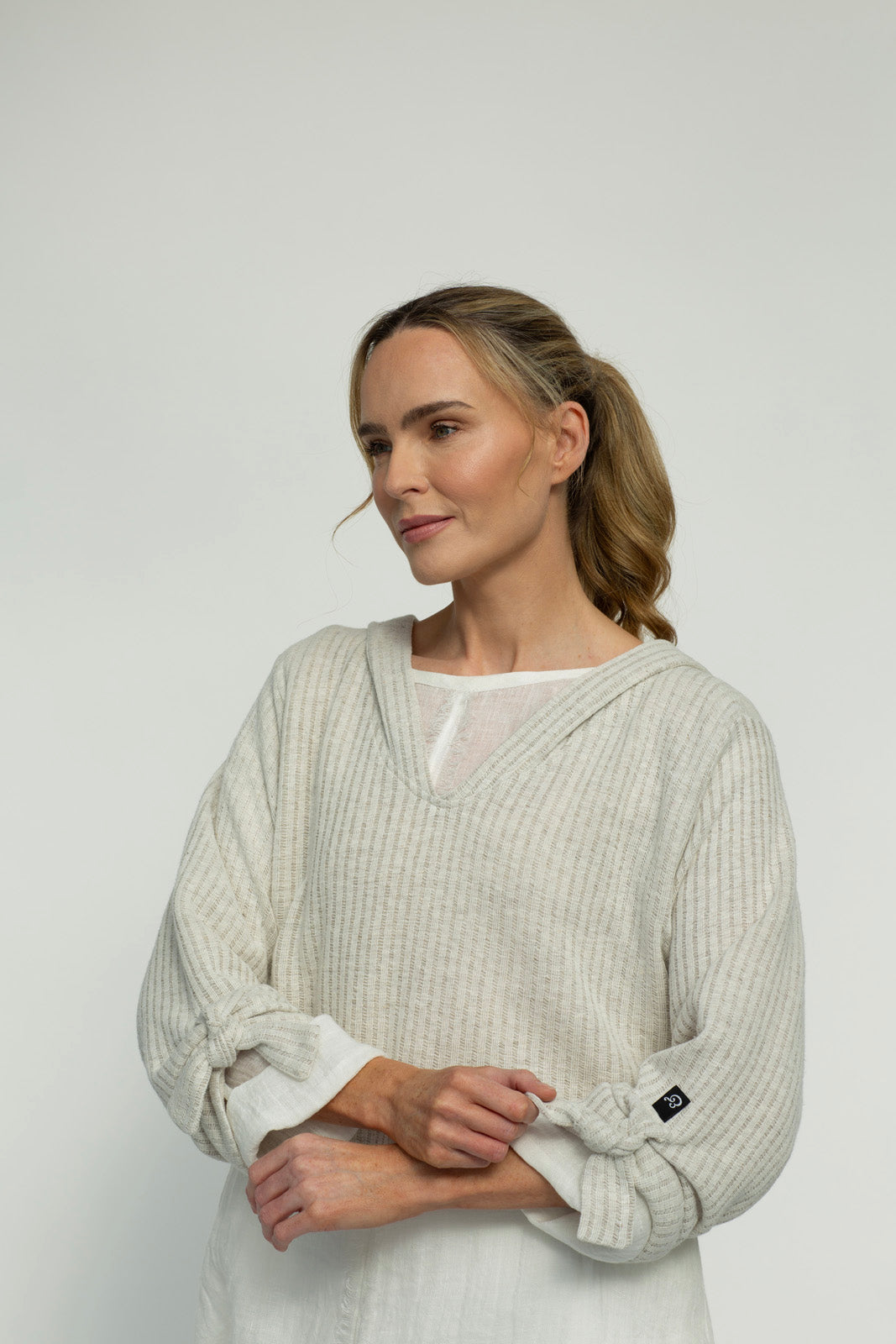 Scottie Crop Ribbed Jumper (Flax): Limited Edition