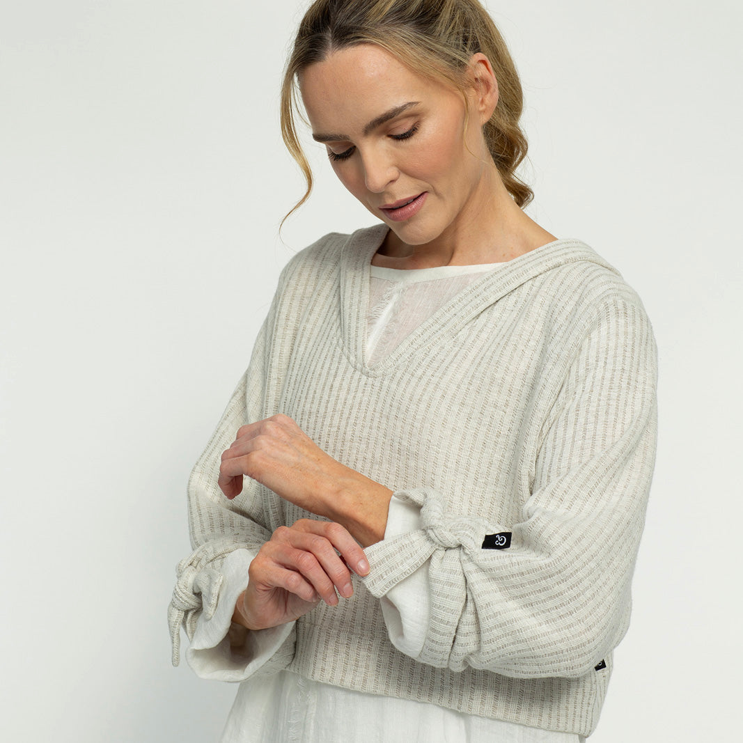 Scottie Crop Ribbed Jumper (Flax): Limited Edition