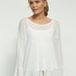 Blair Viscose Knit Oversize Frill Hem Tunic (Soft White)