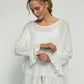 Blair Viscose Knit Oversize Frill Hem Tunic (Soft White)