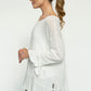 Blair Viscose Knit Oversize Frill Hem Tunic (Soft White)