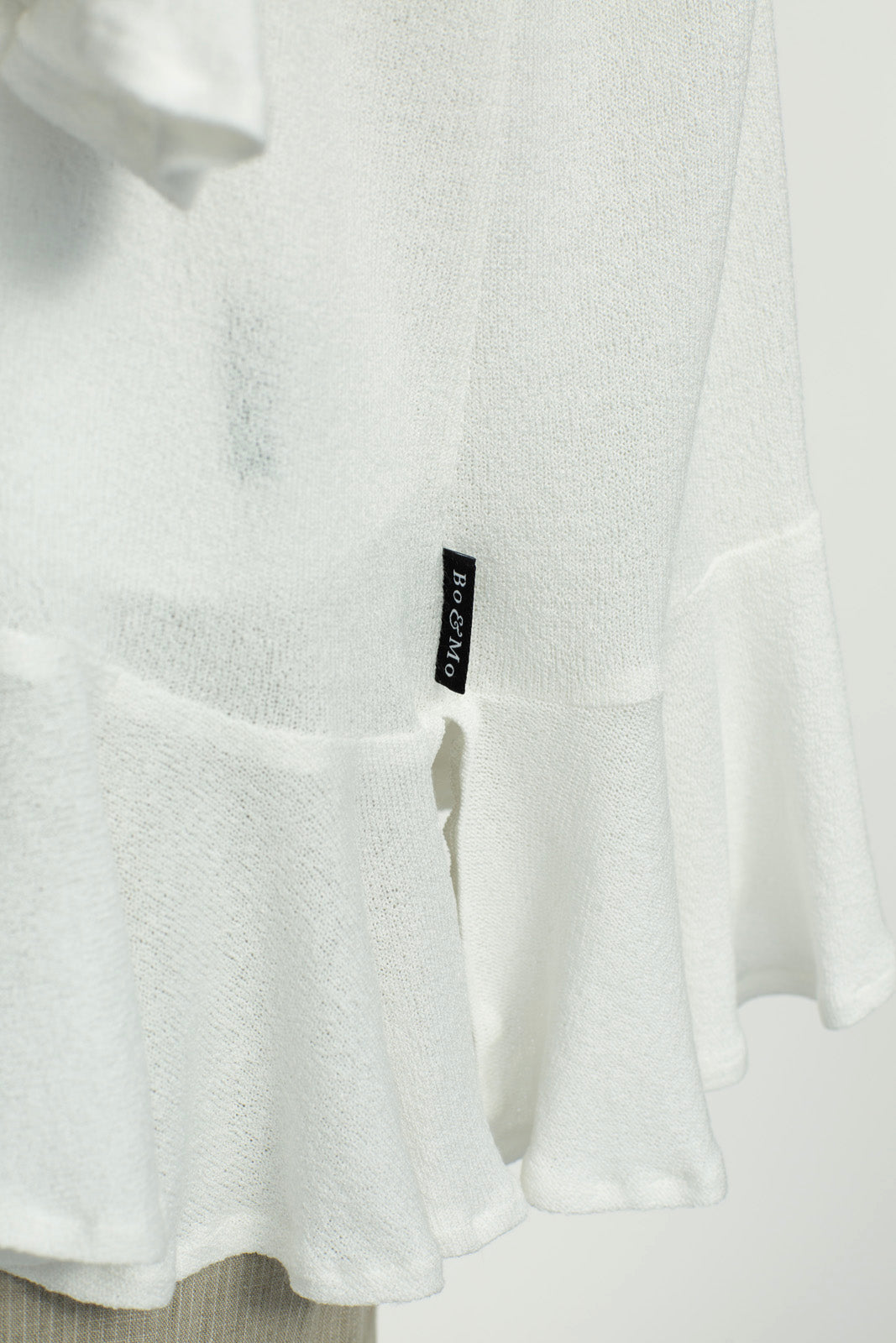 Blair Viscose Knit Oversize Frill Hem Tunic (Soft White)