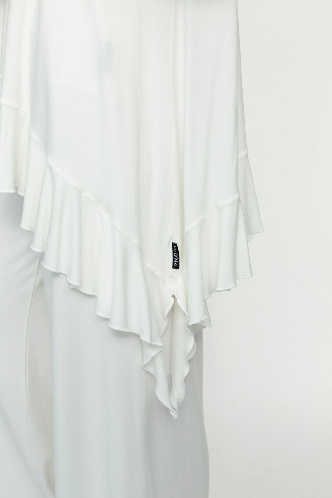 Monique Viscose Jersey Frill Hem Tunic (Soft White)