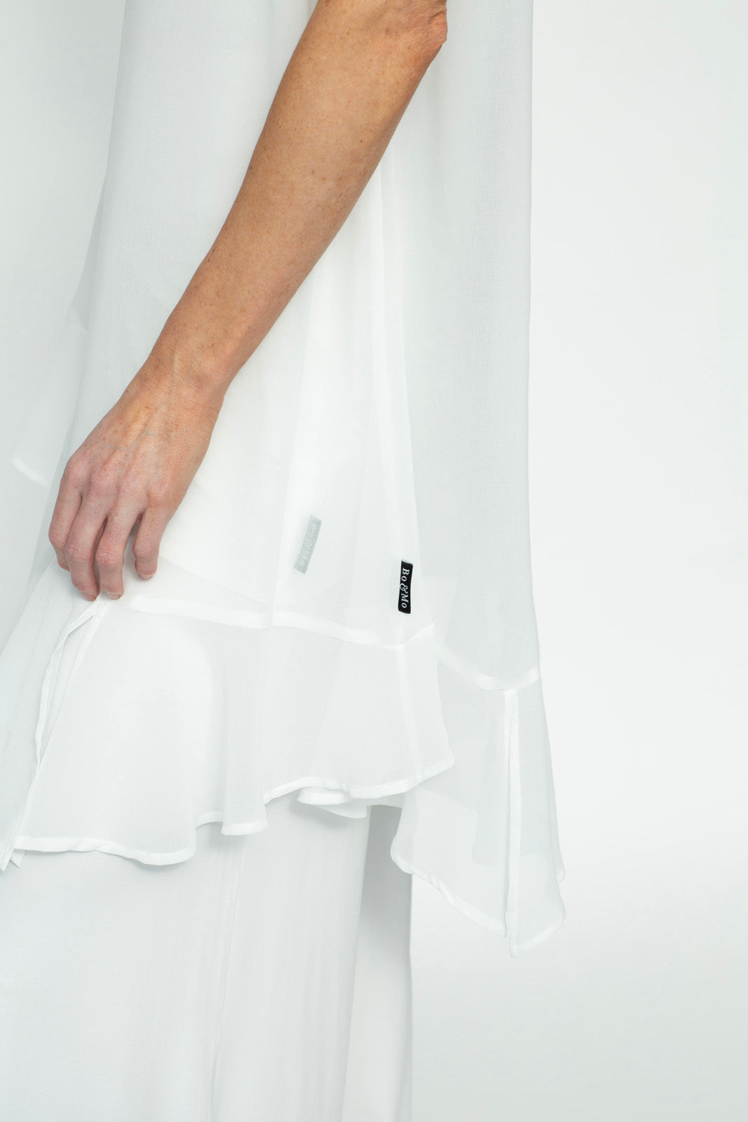 Brona Chiffon Tunic: Ecru chiffon