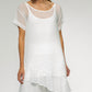 Brona Chiffon Tunic: Ecru chiffon