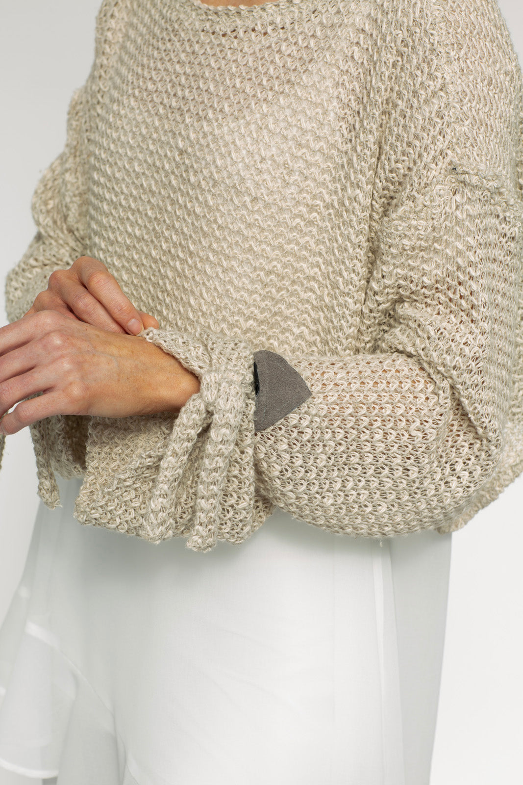 Alex Crop Knit Jumper Flax : Limited Edition