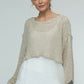 Alex Crop Knit Jumper Flax : Limited Edition