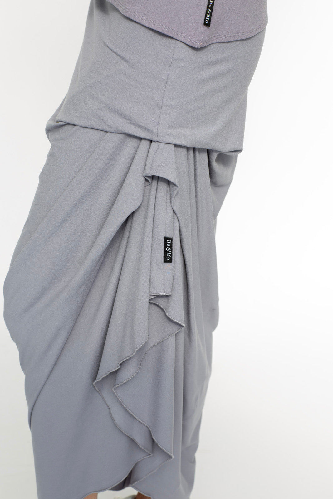 Harper Viscose Jersey Asymetrical Skirt (Silver Mist): Limited Edition