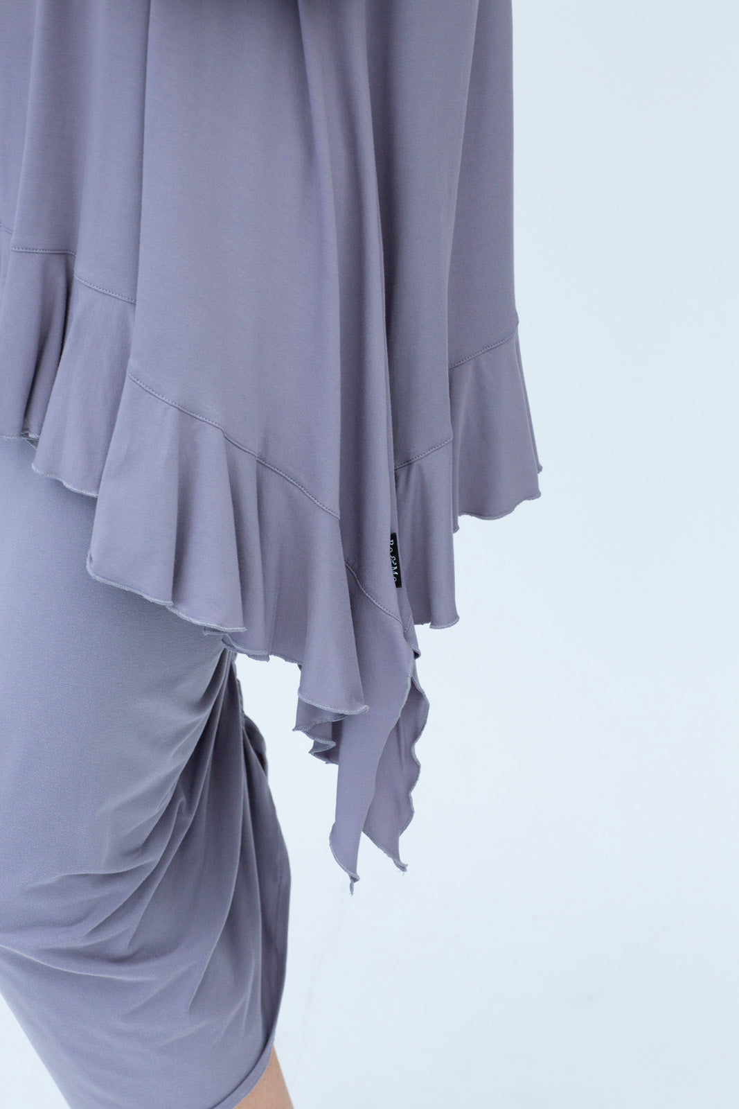 Monique Viscose Jersey Frill Hem Tunic (Silver Frost)