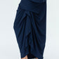 Harper Viscose Jersey Asymetrical Skirt (Navy): Limited Edition