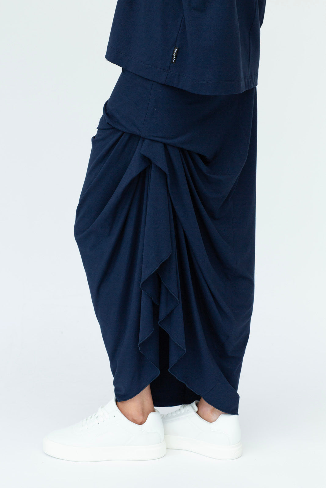 Harper Viscose Jersey Asymetrical Skirt (Navy): Limited Edition