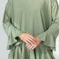 Blair Viscose Jersey Oversize Frill Hem Tunic (Olive)