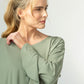 Blair Viscose Jersey Oversize Frill Hem Tunic (Olive)