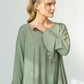 Blair Viscose Jersey Oversize Frill Hem Tunic (Olive)