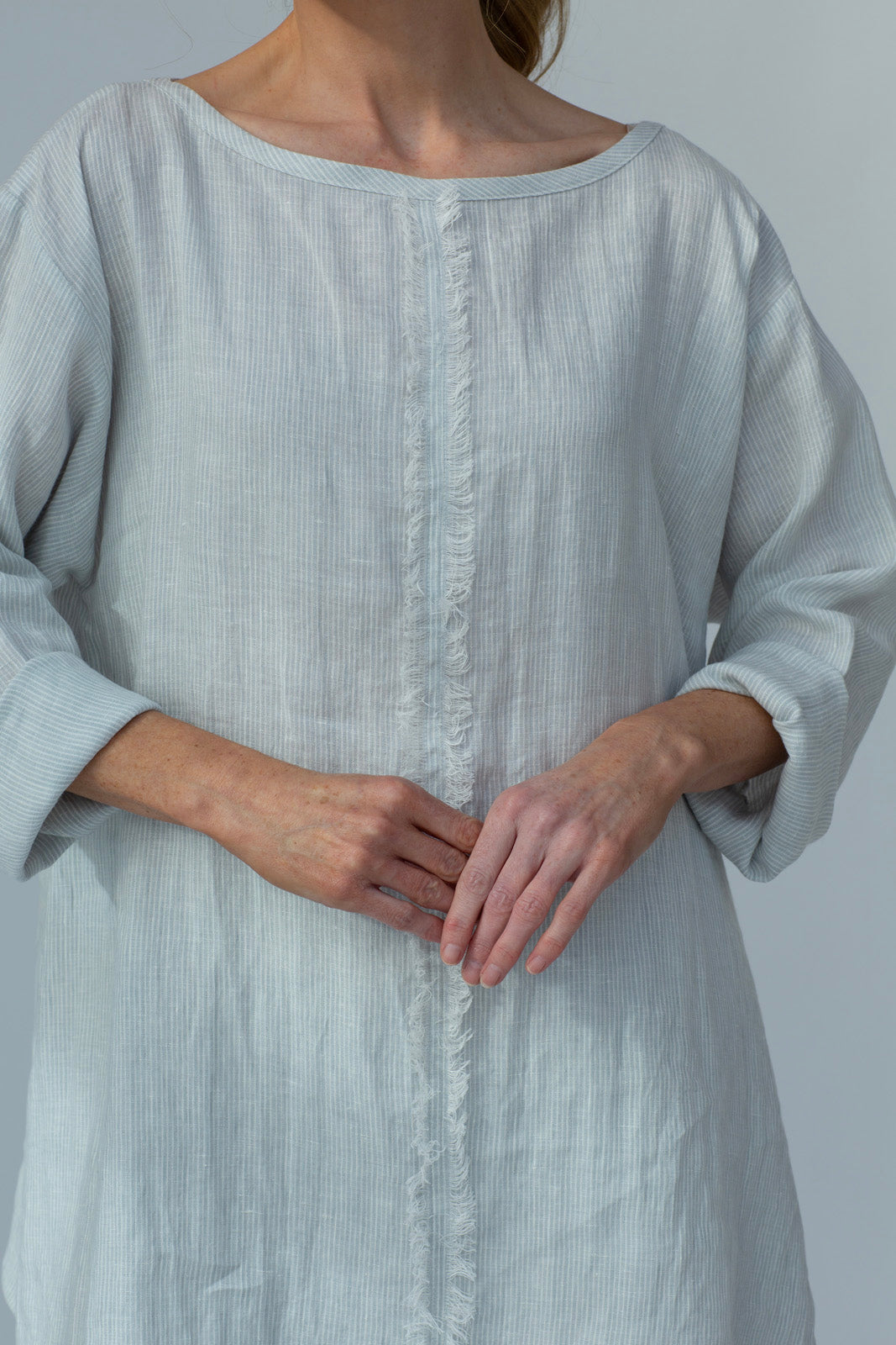 Kaia Linen tunic : Limited Edition : Grey stripe
