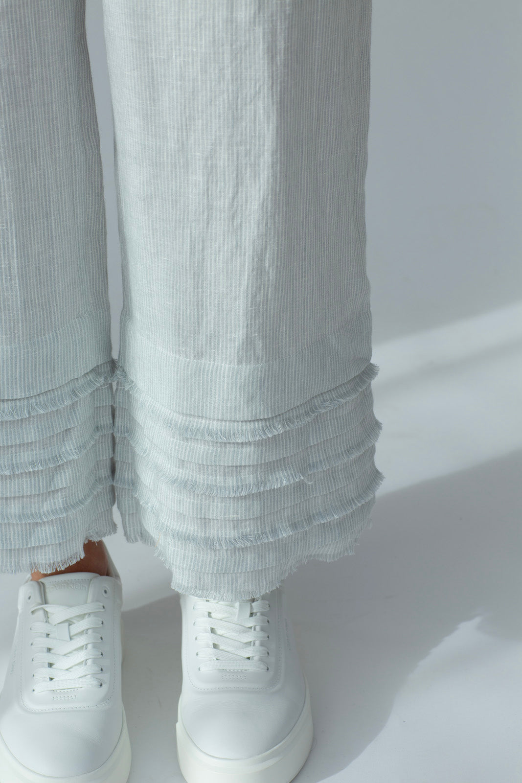 Chloe Linen pants : Grey stripe: Limited Edition