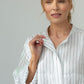 Dara Linen shirt : Limited Edition : white & black pinstripe