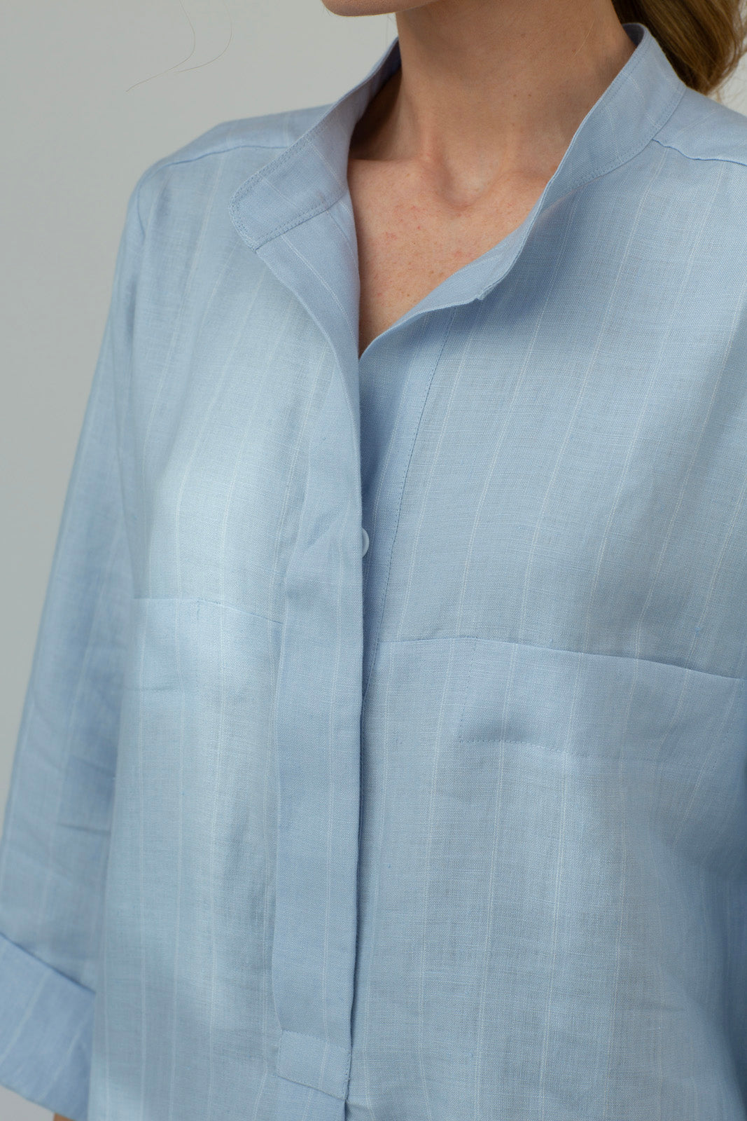 Dara Linen shirt : Limited Edition : blue stripe