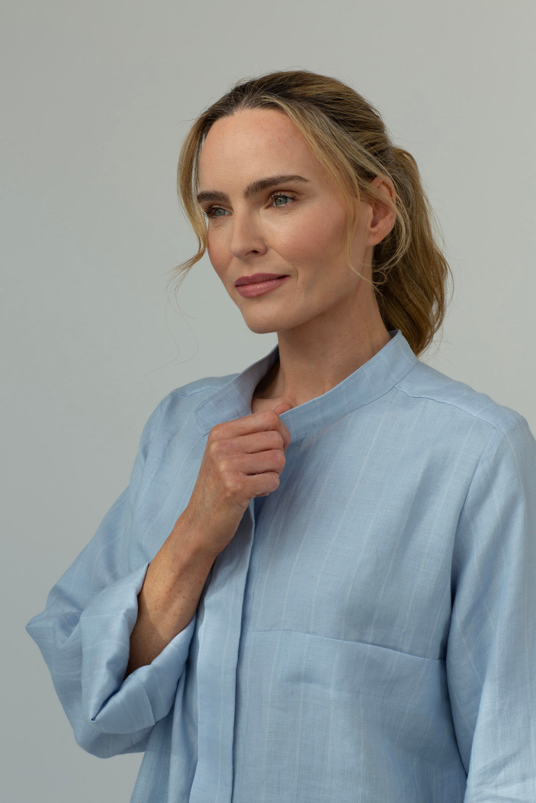 Dara Linen shirt : Limited Edition : blue stripe