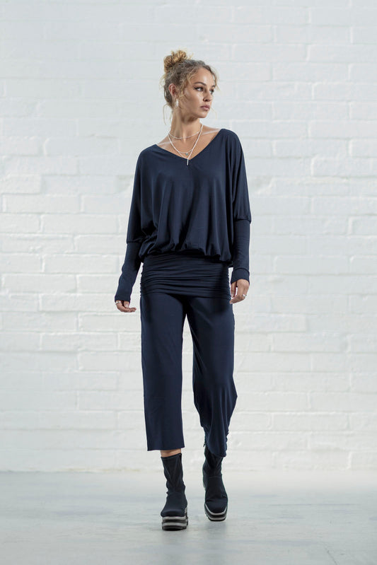 Navy Ellen Crop Palazzos