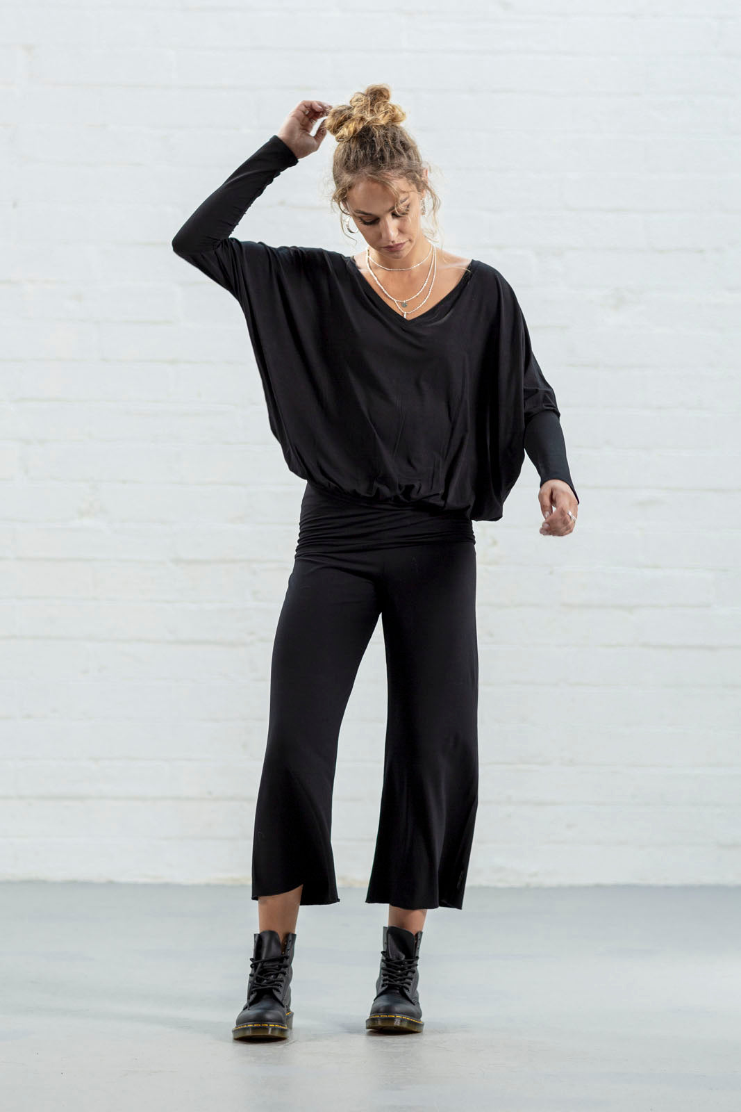 Black Ellen Crop Palazzos (narrow)