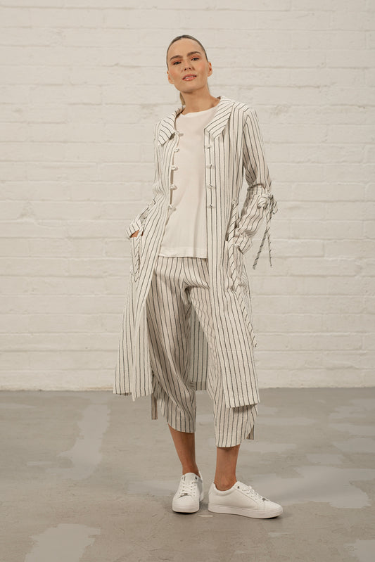 Roz Stripe Linen Coat