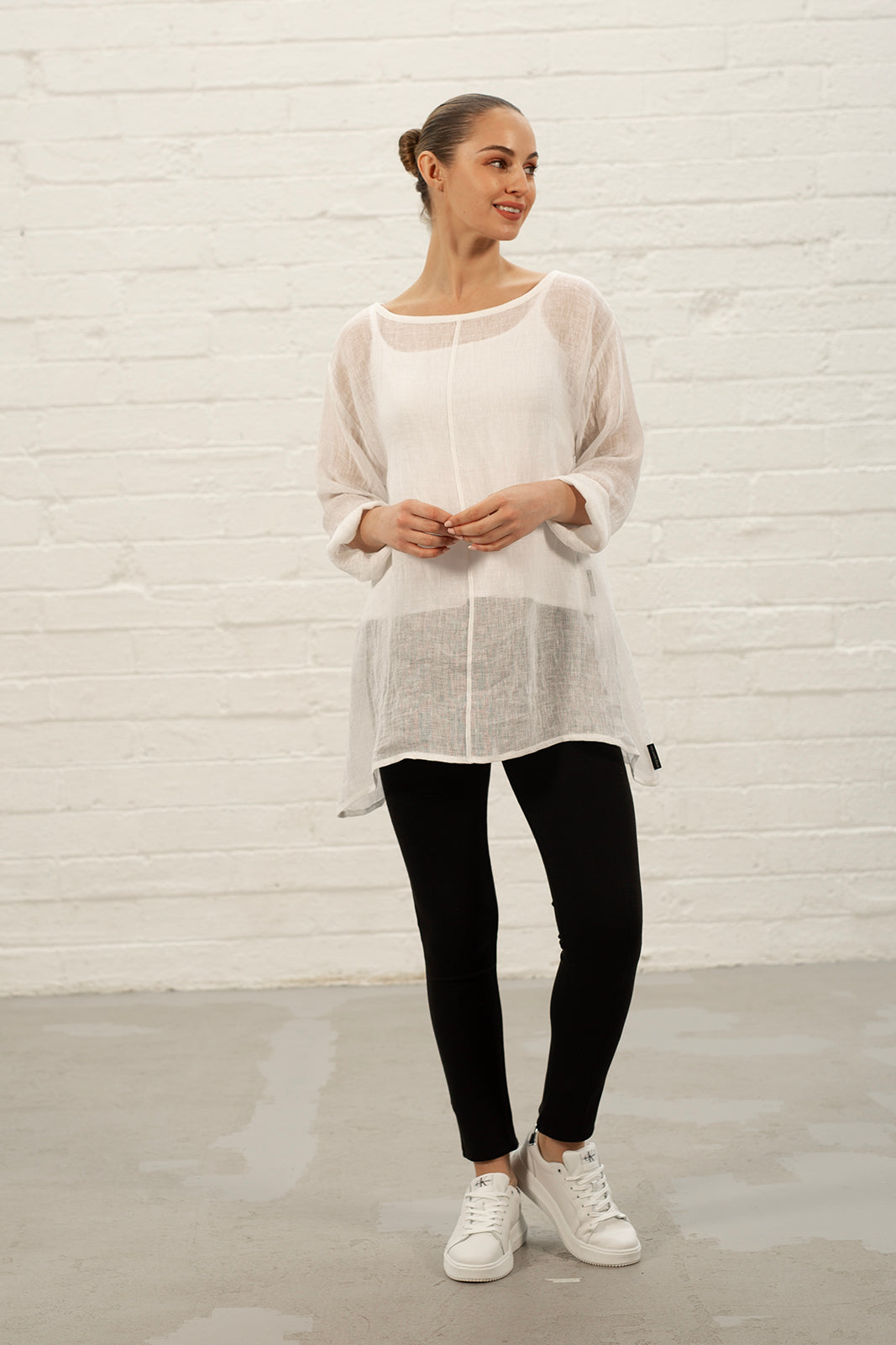 Silva White Linen Tunic