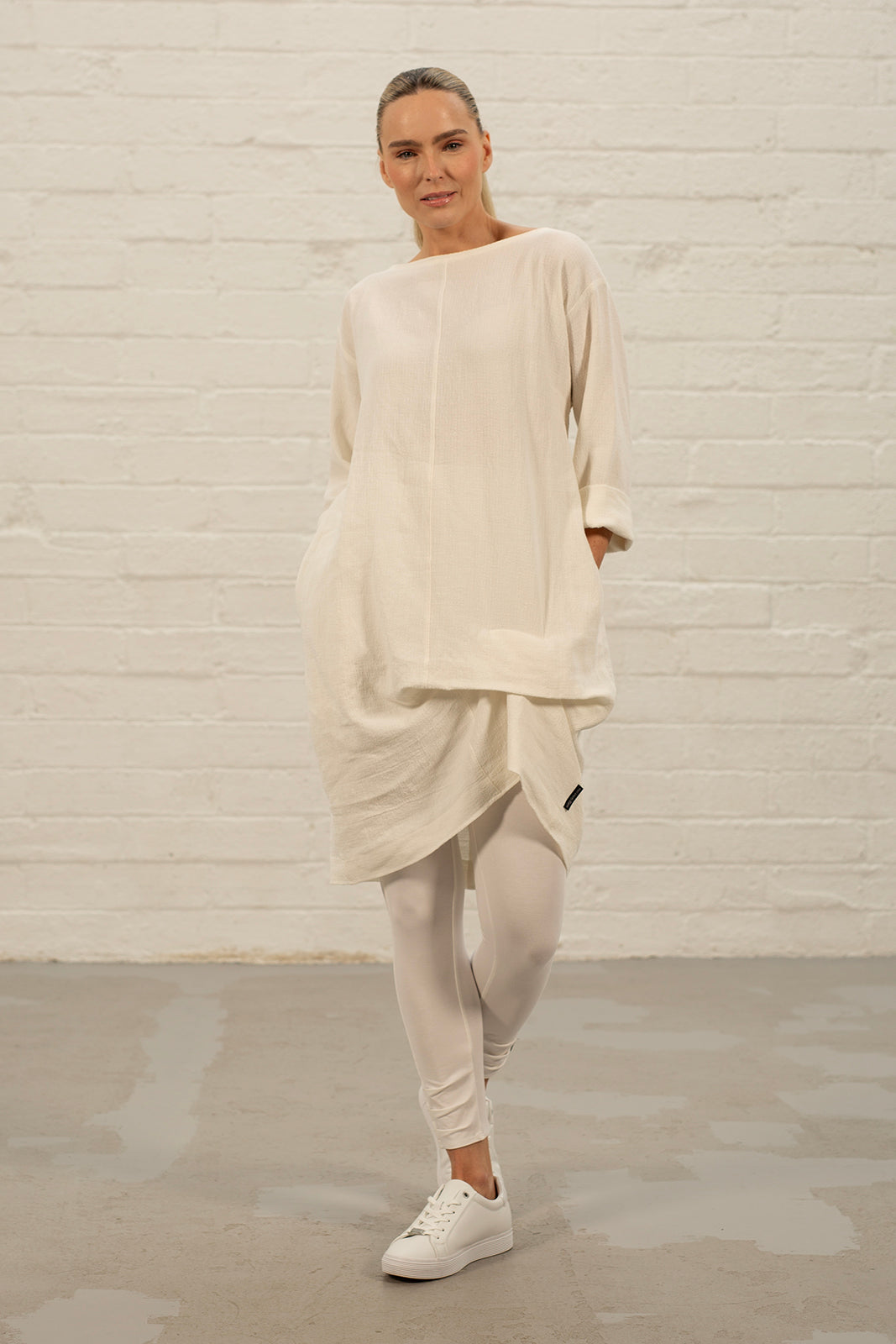 Lulu Ecru Linen Tunic Dress