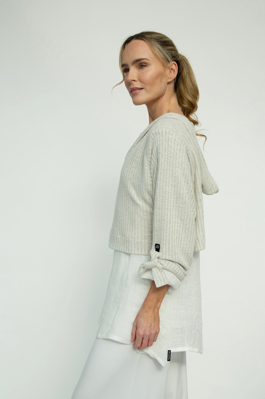 Scottie Crop Ribbed Jumper (Flax): Limited Edition