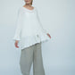 Blair Viscose Knit Oversize Frill Hem Tunic (Soft White)